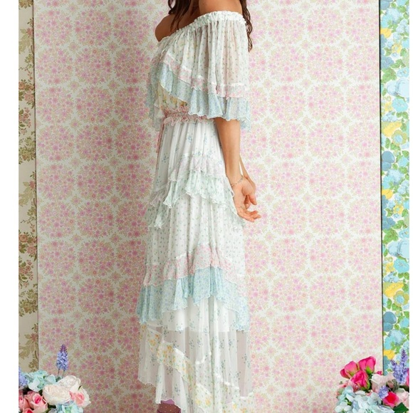 NWOT FILLYBOO SPIRAL FRILL TAMBOURINE MAXI DRESS SIZE MEDIUM Z389-14 - Picture 8 of 14